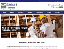 Tablet Screenshot of metrohomeinsulate.com